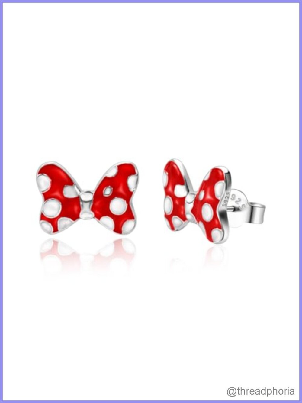 Sterling Silver Red Bow Earrings Cute Mouse Stud Dainty Animal Jewelry Gift for